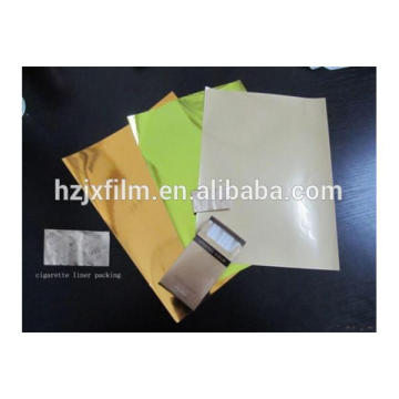 metallized colored mylar film for cigarette box packaging